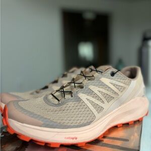 Salomon Beige and Orange Athletic Shoes